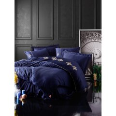 Комплект постільної білизни сатин Cotton box євророзмір Синій 1831860/34/King lacivret