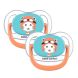 Пустушка силіконова BEBE CONFORT 2 шт PHYSIO AIR DUMMY TRAVELLER 6/18 синя та помаранчева 3104201780