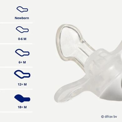 Пустушка силіконова Difrax Dental 18+ місяців, Clay 342 Clay