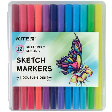 Скетч маркери, набiр 12 шт. Butterfly KITE K22-044-2