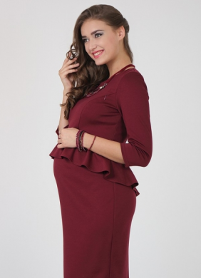 Платье для беременных Yula mama S Темно-бордовый Catherine