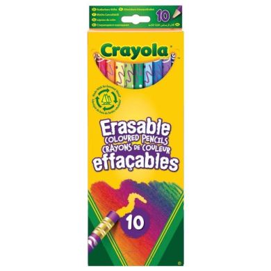 Цветные карандашиCrayola со специальными ластиками 10 шт 256247.024