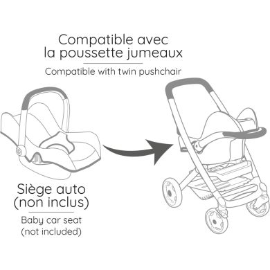 Коляска для кукол-близнецов Maxi-Cosi Айвори, 54х38,5х64 см, 3+ 7600253222