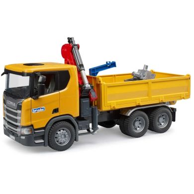 Машинка игрушечная Автомобиль Scania Super 560R с краном-манипулятором и аксессуарами Bruder 03551