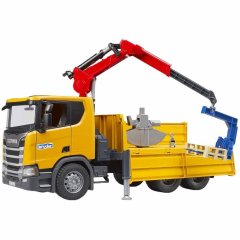 Машинка игрушечная Автомобиль Scania Super 560R с краном-манипулятором и аксессуарами Bruder 03551