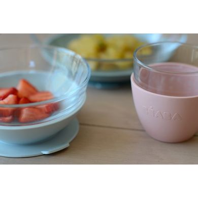 Набір дитячого посуду Beaba зі скла 3 предмети рожевий 913487, Рожевий