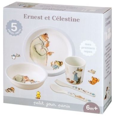 Набір дитячого посуду з 5 предметів у коробці Ернест та Селестіна Maison Petit Jour EC701K