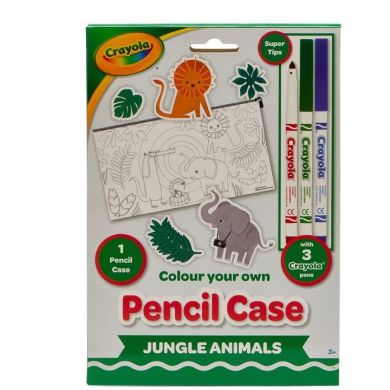 Пенал-розмальовка Джунглі з фломастерами Crayola 15764-A