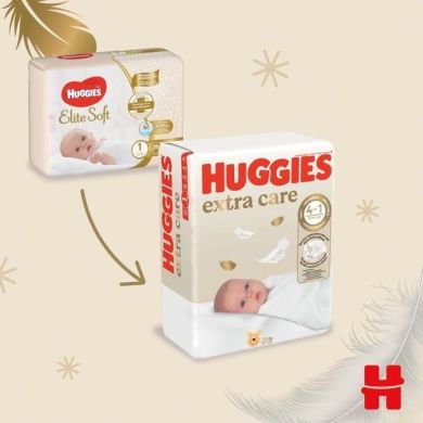 Підгузки Huggies Extra Care 1 2-5 кг 22 шт 2590021 5029053583235, S
