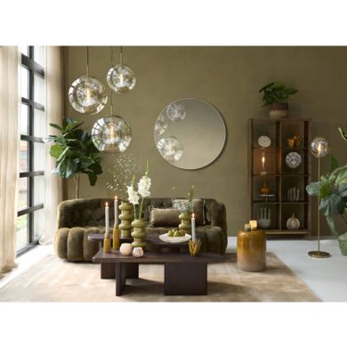 Подушка 45x45 см BAXLEY оксамит темно-зелений + льон натуральний Light&Living 6884878