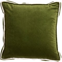 Подушка 45x45 см BAXLEY оксамит темно-зелений + льон натуральний Light&Living 6884878