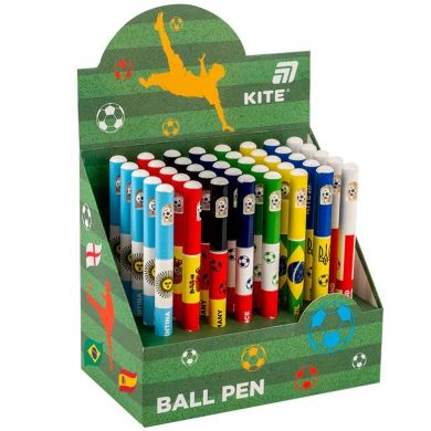 Ручка кулькова автоматична Football nations, синя Kite K25-029