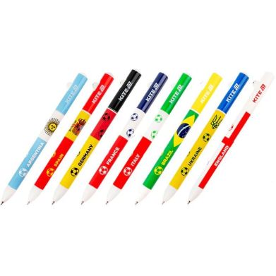 Ручка кулькова автоматична Football nations, синя Kite K25-029