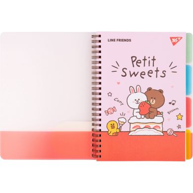 Зошит для записів YES А5, 80 арк., софт-тач пласт.обкл. Line Friends 765737