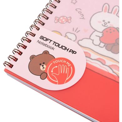 Зошит для записів YES А5, 80 арк., софт-тач пласт.обкл. Line Friends 765737