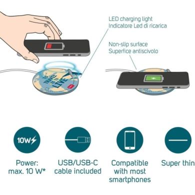 Бездротовий зарядний пристрій для смартфона Super Fast Подорож Legami WCHAR0006