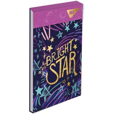 Блокнот для записів А7+/50 клей, софт-тач+фольга золото YES ETTA VEE COSMOS 151645