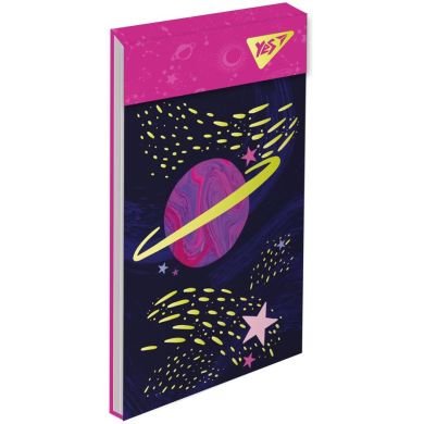 Блокнот для записів А7+/50 клей, софт-тач+фольга золото YES ETTA VEE COSMOS 151645