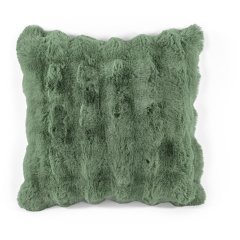 Декоративна подушка з хутра кролика, 45x45 см, зелений Tiseco 3531GREENSAGE