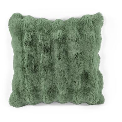 Декоративна подушка з хутра кролика, 45x45 см, зелений Tiseco 3531GREENSAGE