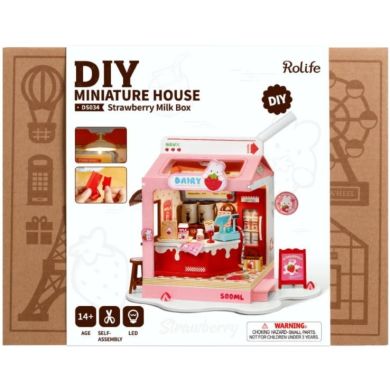 Конструктор Клубничный молочный ящик ROBOTIME Rolife DS034