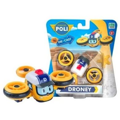 Металева колекційна машинка робокар ДРОНІ DIE CAST Robocar Poli MRT-0612