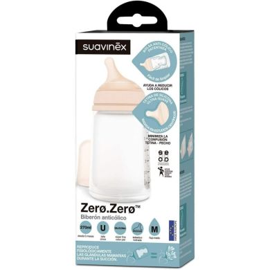 Бутылочка антиколиковая Zero.Zero 270 мл, соска средний поток Suavinex 304592