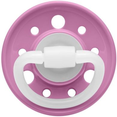 Пустушка кругла Вишенька Рожева (латекс) (від 0 до 6 місяців),(1 шт) NIP 910082, Рожевий