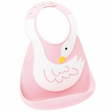 Силіконовий нагрудник Make My Day Baby Bib swan dive рожевий BB124, Рожевий