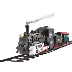 Залізниця Паровоз (16 елементів, 2 вагони, звук, світло, дим) GY801-1