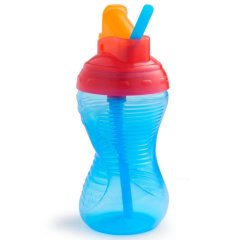 Чашка-непроливайка Munchkin Flip Straw Mighty Grip 296 мл голубая 40523.01, Голубой