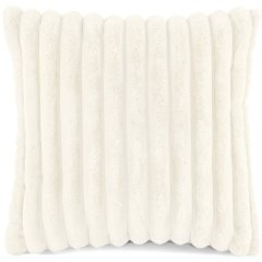Декоративна подушка із хутра кролика 45x45 см, айворі Tiseco 3523IVORY
