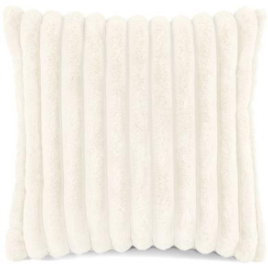 Декоративна подушка із хутра кролика 45x45 см, айворі Tiseco 3523IVORY