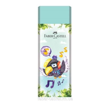 Ластик Faber-Castell Pastel Happy Jungle виниловый цветной в картонном футляре в ассортименте 31353