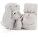 Комфортер-пустушка Сором'язливий срібний зайчик 34х34 см Jellycat (Джеллі кет) Little SO4BS