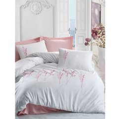 Комплект постельного белья сатин евро Cotton box Розовый пододеяльник 200x220 см, простыня 240x260 см, наволочка 50x70 см 4 шт LISA, евроразмер