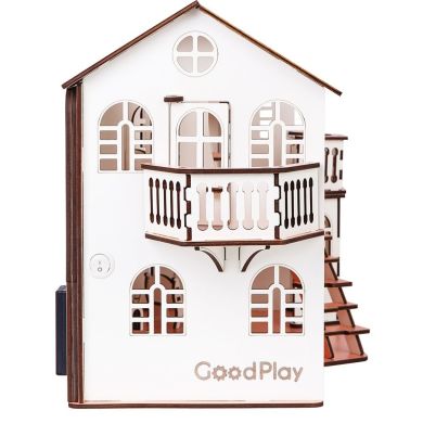Ляльковий будинок 57х27х35 з підсвічуванням GoodPlay В 014, Рожевий