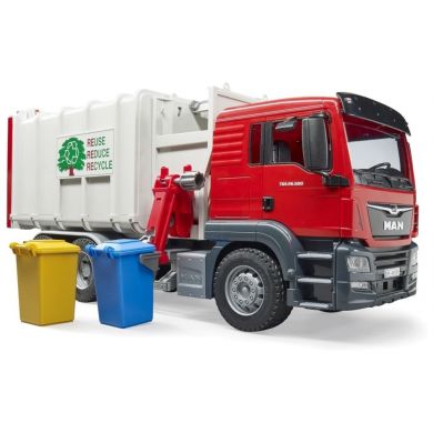 Машинка Bruder мусоровоз Man Tgs с боковой загрузкой белый 03761