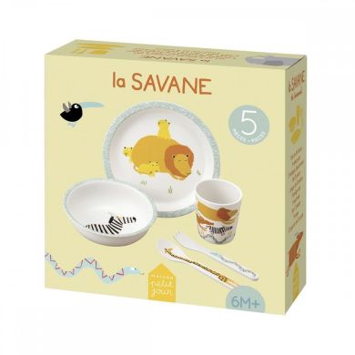Набір дитячого посуду з 5 предметів у коробці Савана Maison Petit Jour SA701N