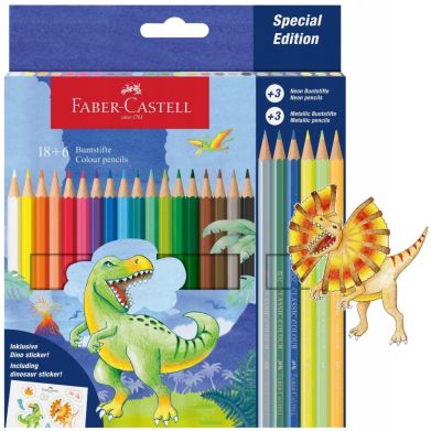 Олівці кольорові Faber-Castell Classic 18 класичних кольорів + 6 пастельні кольорів, 111221