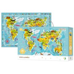Пазл обсерваційний Мапа світу Тваринки Dodo 300133