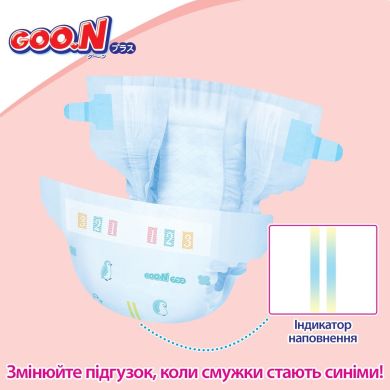 Підгузки GOO.N Plus для новонароджених до 5 кг (розмір NB, на липучках, унісекс, 76 шт) 21000626