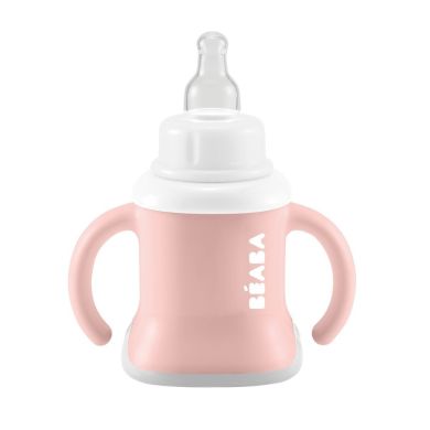 Поїльник Beaba Ellipse 3 in 1 Evoluclip Training Cup old pink блакитний 913474, Рожевий