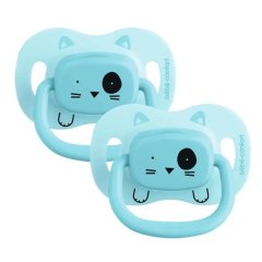 Пустушка силіконова з поворотною базою BEBE CONFORT 2 шт 6/18 Minimalistic Animals синя 3104202020