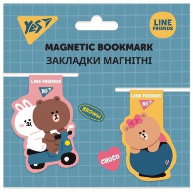 Закладки магнітні Line Friends, 2 шт YES 707825