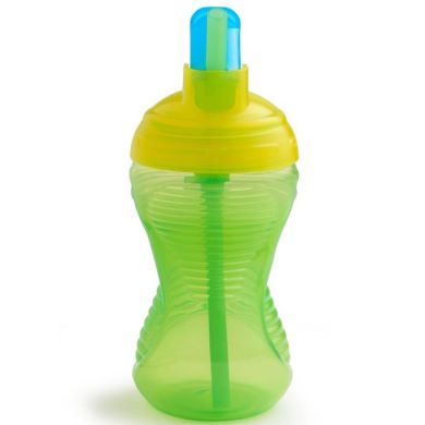 Чашка-непроливайка Munchkin Flip Straw Mighty Grip 296 мл зеленая 40523.03, Зелёный