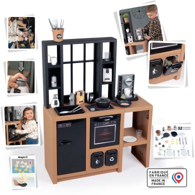 Інтерактивна кухня Лофт з кавоваркою, аксесуарами та звуковим ефектом, 3+ SMOBY TOYS 312600