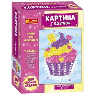 Картина с пайетками. Пирожное 4823076153366