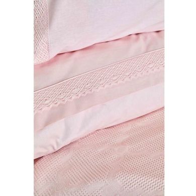 Комплект постельного белья Karaca Home с покрывалом Olivia Powder евроразмер 200.16.01.0245, евроразмер