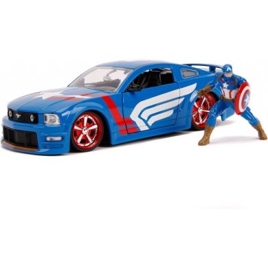 Машина металева Jada Марвел Месники Ford Mustang GT 2006 + фігурка Капітана Америки 1:24 253225007